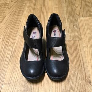 Bionica Navy Mary Jane Leather Comfort Shoes with Chunky Wedge US 7